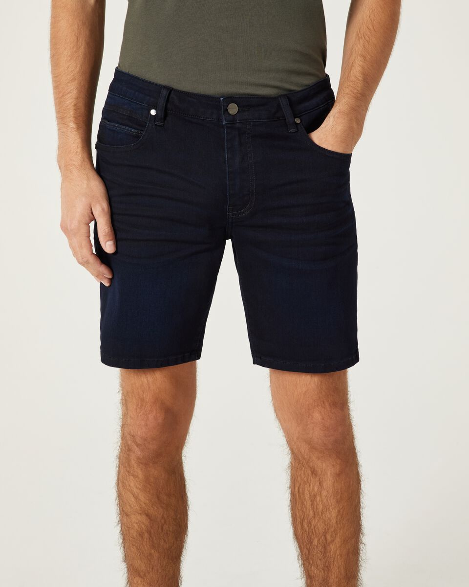 Mens Dark Indigo Slim Stretch Denim Short